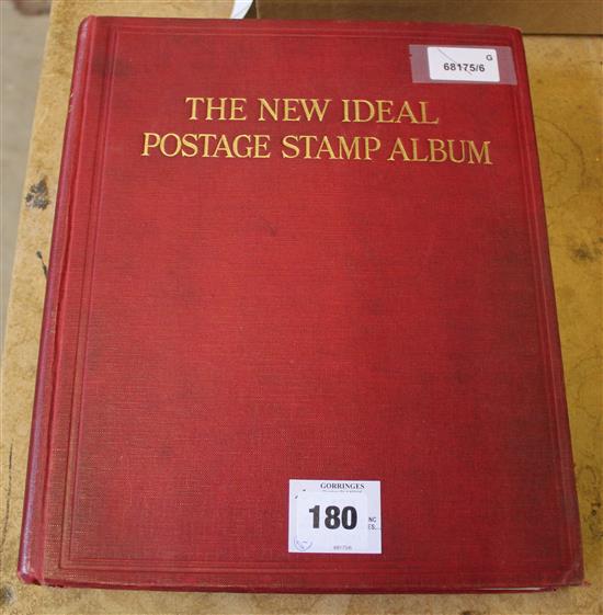 STAMPS, foreign K-Z, inc Norway, German States, Russia, USA, Switzerland, in red New Ideal album